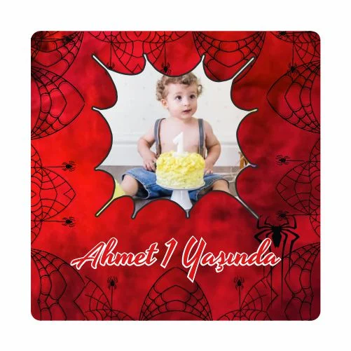 Örümcek Adam Temalı Doğum Günü Magneti